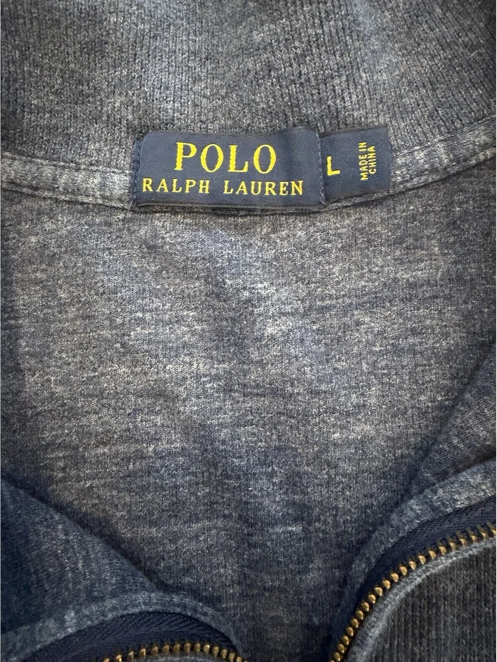 Polo Ralph Lauren Estate Rib Quarter-Zip Pullover - Blue Heather - Men's Large